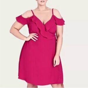 NWT City Chic lulu wrap dress in ultra pink